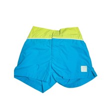 Vtg Oshkosh B'Gosh Swim Board Shorts girls 2T Toddler Blue Neon Green Flower