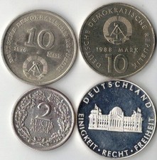 DR GDR Federal Republic - 4x Coin Medal - 2x 10 Mark 1976/1988 - 1x 2 Reichsmark 1925
