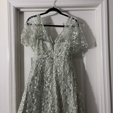 Floor-Length Lace Mother of the Bride Dress sage