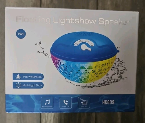 Pool Speakers Bluetooth Waterproof Floating Speaker with Colorful LED Lights, - Picture 2 of 6