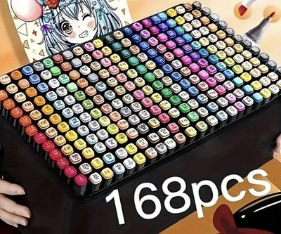 168 Color Dual Tip Alcohol Markers NEW Fall Bargain Shipping Included
