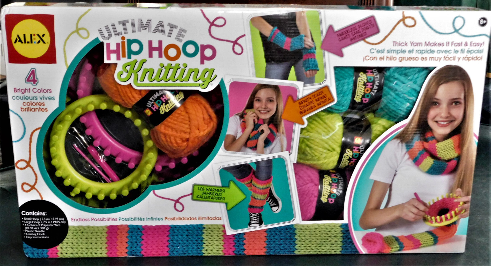 Craft Ultimate Hoop Yarn Knitting Set Bright Colors  Brand N