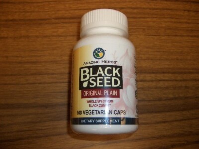 Amazing Herbs Black Seed Original Plain  100 Vegetarian Capsules Exp. 11/2026