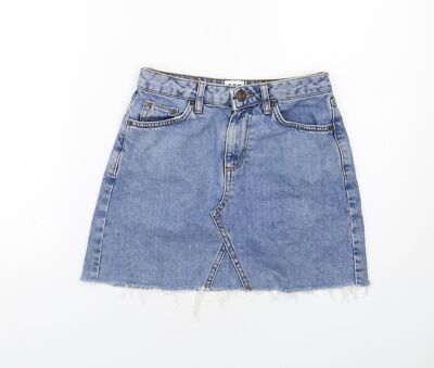 BDG Damen A-Linien-Rock blau Baumwollmischung Größe XS