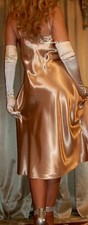 Vtg Farr West Style Gold Satin Full Slip M