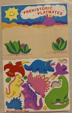 Vintage 1990 Sandylion Prehistoric Playmates stickers sheet
