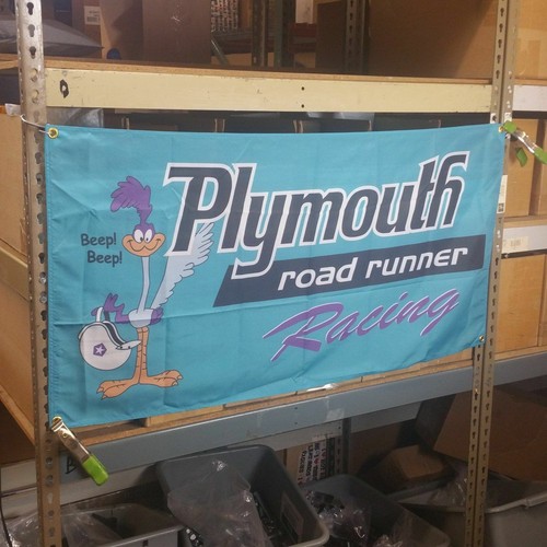Plymouth Racing Flag Banner Sign garage mancave hotrod nascar mopar roadrunner