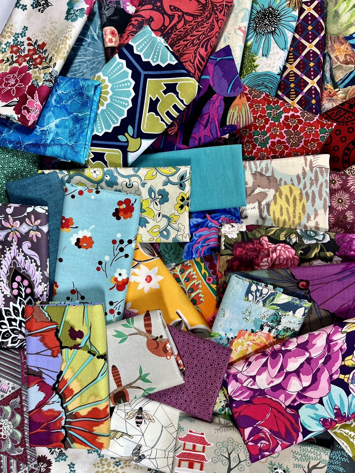 Free Spirit Kaffe Fassett AGF Amazing Cotton Quilt Fabric Scrap Bundle 3 LBS