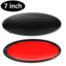 7inch Matte Black American Flag Grille Tailgate Overlay Emblem for F150 F250 350