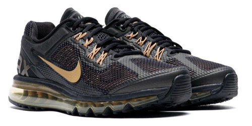 Nike Air Max 2013 Black Flat Gold HQ1927-001 Men's Size New