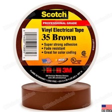 3M 35 Scotch Vinyl Electrical Color Coding Tape, 3/4 in x 66 ft, Brown