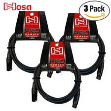 3-PACK Hosa Pro Series 20 AWG 10 FT Rean XLRM to XLRF Microphone Cable HMIC-010