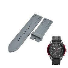 AX1211 22mm Gray Rubber Watch Strap For Armani Exchange