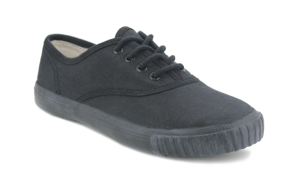 Boys black canvas best sale shoes