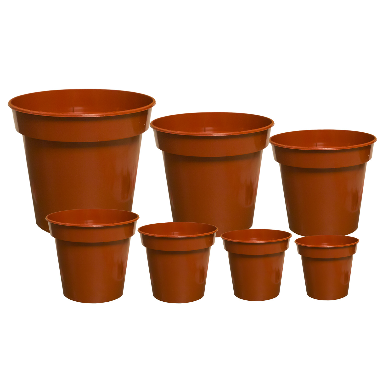 Strong Deep Terracotta Plastic Plant Pots Cactus/House Plants