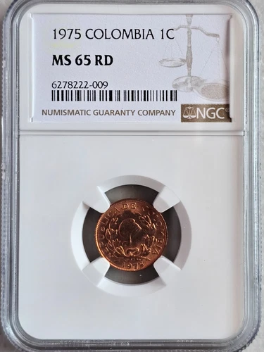 Colombia 1 Centavo 1975 NGC MS 65 RD