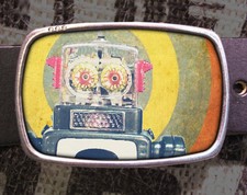 Robot Target Vintage Inspired Art Gift Robots Bots Geekery Belt Buckle