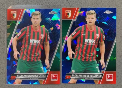 2 Lot 2021-22 Topps Chrome Bundesliga Sapphire Soccer #6 Florian Niederlechner