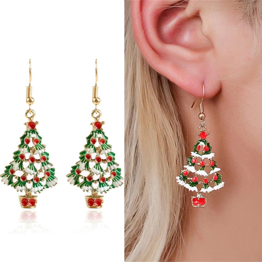 Flashing on sale christmas earrings
