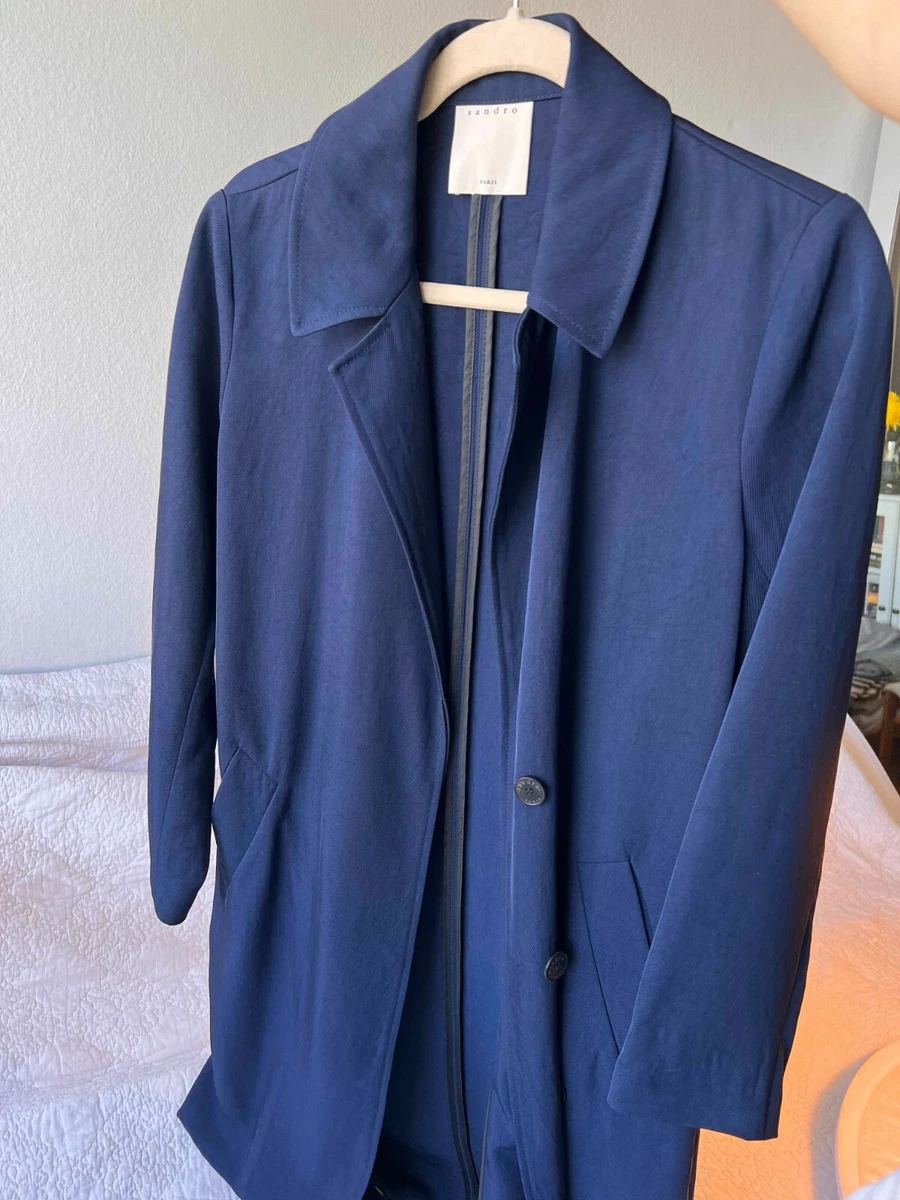 Sandro Robertine Gabardine Trench Coat Size Small flowing jacket size 36