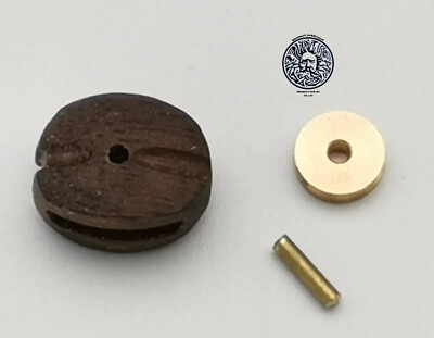 CROWN Walnut & Brass Pulley Set – 10 Pcs, Wooden Model Ship Fittings