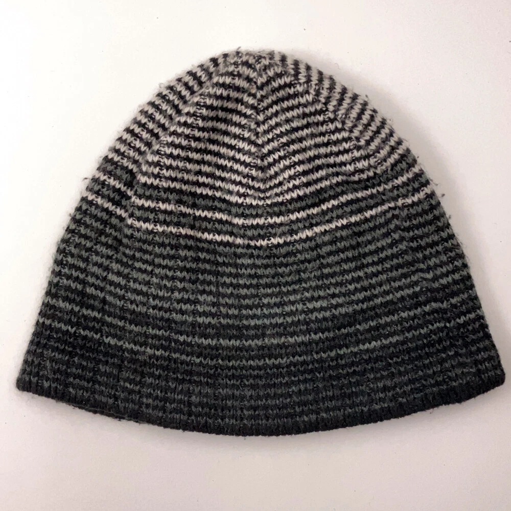 Many Thin Strips White Gray Black Gradient Winter Hat