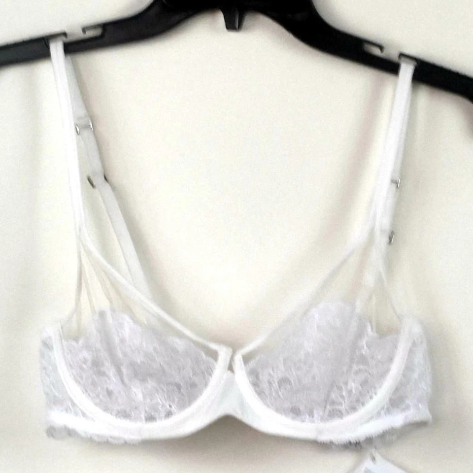 Sutiã La Perla Bianca Leavers renda com aro branco macio tamanho 36B novo 004921 - Imagem 2 de 2