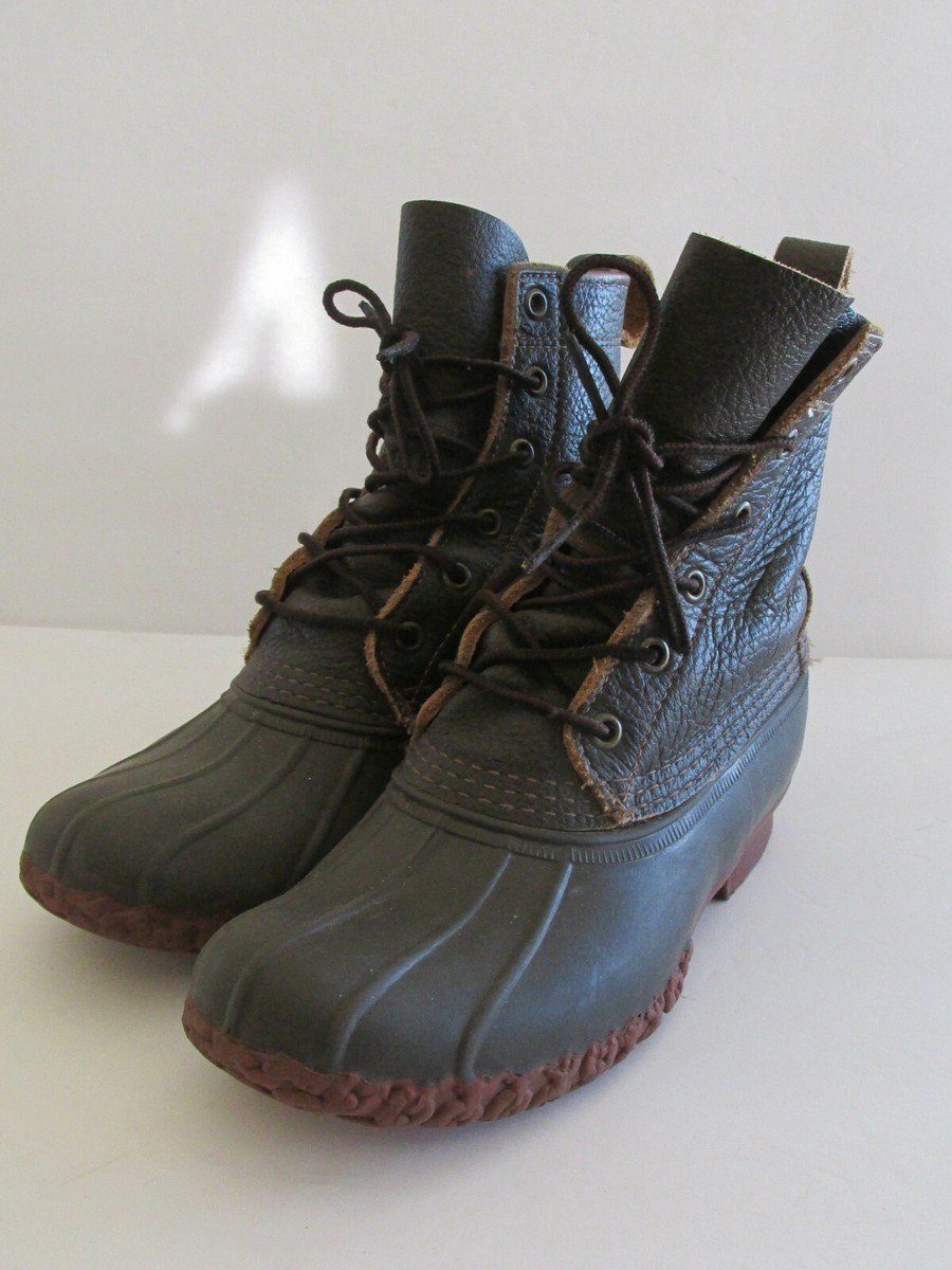 Women's LL Bean Size M Boots Brick Red Soles Bison Uppers Maine