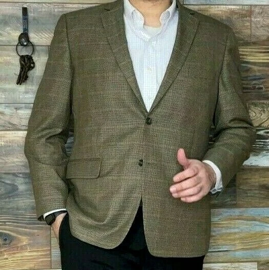 Club Room Houndstooth Check Blazer Sport Jacket Size 46R *EXCELLENT* - Image 3 of 4