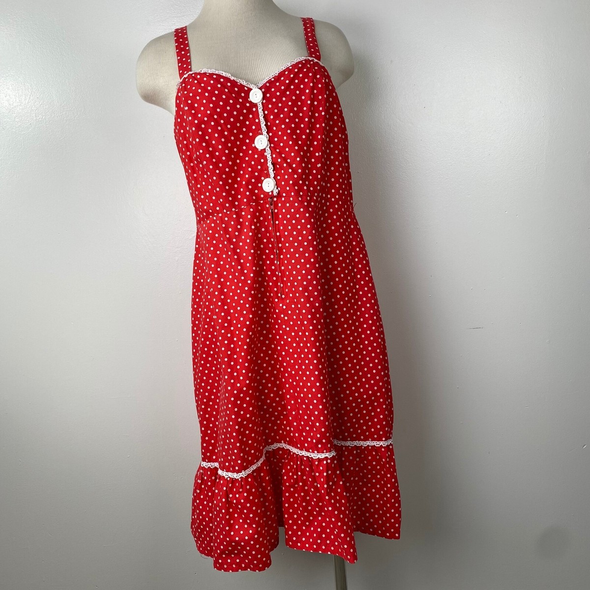 Vintage JcPenney Red w/ White Polkadot Summer Dress Cotton | eBay Vintage JcPenney Red w/ White Polkadot Summer Dress Cotton | eBay