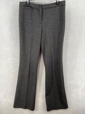 Talbots Pants Womens Sz 10 Gray Herringbone Straight Leg Stretch Career Wear