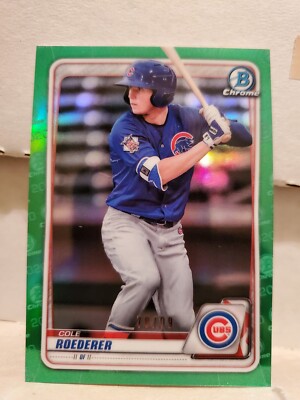 Cole Roederer 2020 Bowman Chrome #BCP-206 Green Refractor /99 Prospect Rookie RC