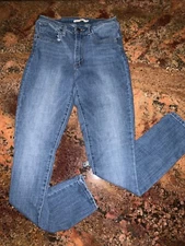 Levi's 721 High Rise Skinny Jeans Women's 30 Blue 5-Pocket Distressed