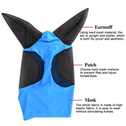 Anti-mosquito horse hood protection and breathable insect mosquito horse mask UV - Picture 13 of 33