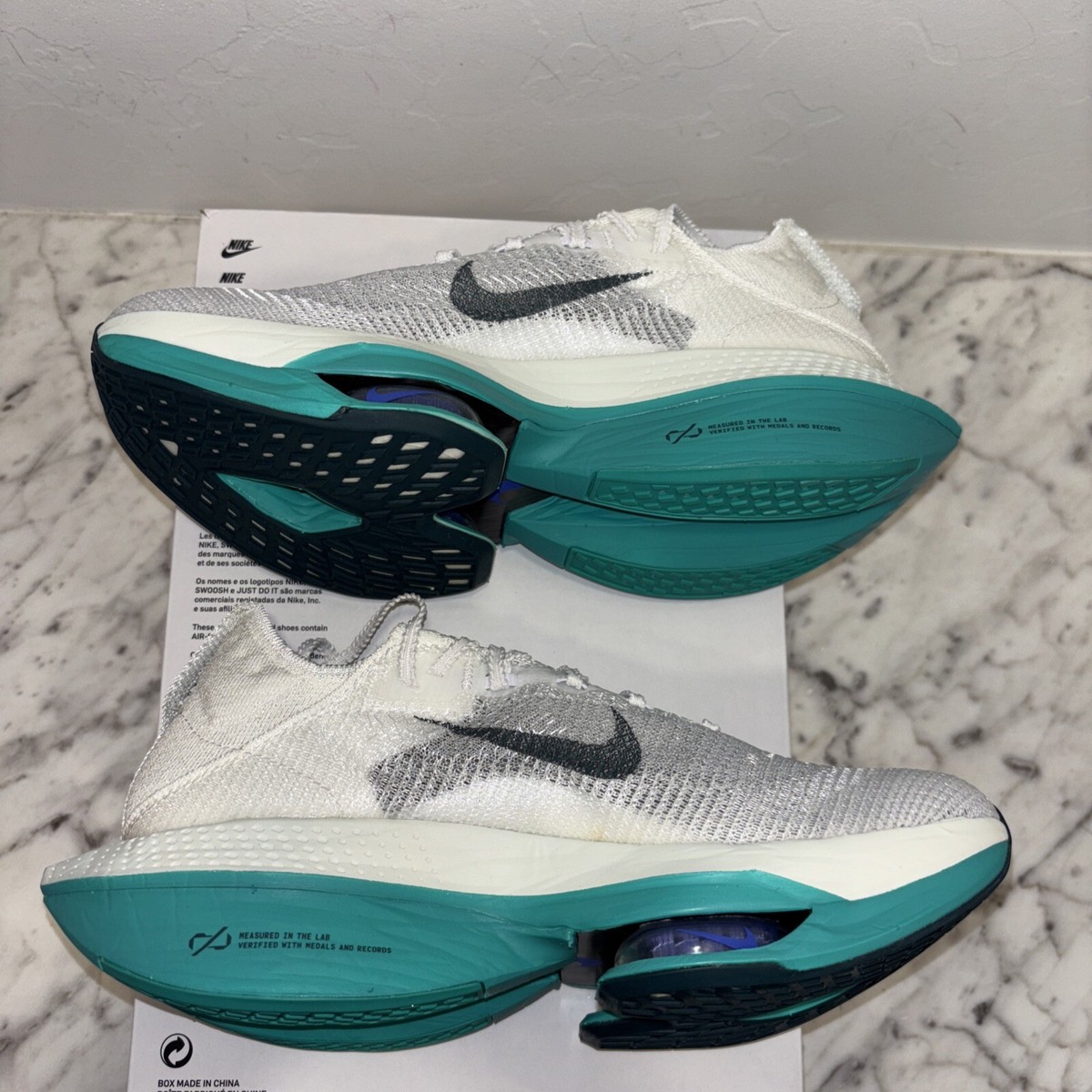 Nike Air Zoom AlphaFly NEXT% 2 White Jade Green Men 7.5 Nike Air Zoom AlphaFly NEXT% 2 White Jade Green Men 7.5