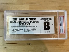 1972 World Chess Championship Match #8 Ticket Bobby Fischer vs Spassky PSA