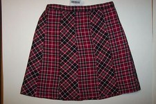 NWT Girls 6 Gymboree HOLIDAY MAGIC red  black plaid skirt elastic waist vintage