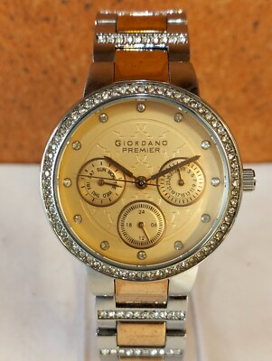 GIORDANO PREMIER MULTIFUNCTION QUARTZ P2053 WMEN FULL WORKING ALL ORIGINAL 