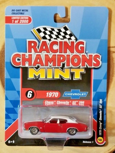 Chevy Chevelle SS 396 1970 diecast 1:64 coche re1 #6 Racing Champions como nuevo - Imagen 2 de 5