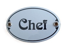 Chef, Zimmerschild, Türschild Emailschild  10,5 x 7 cm; Nr. 1453