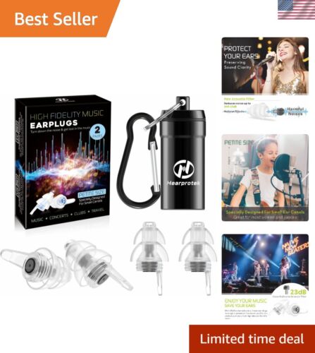 Lightweight Reusable Earplugs with 23dB Noise Reduction, Perfect for Musicians