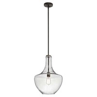 Pendelleuchte Deckenlampe HäNgeleuchte Stahl Glas Bronze D 35Cm Esszimmerlampe