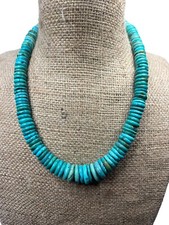 Gradual Turquoise Disks Necklace Blue/Green colors Heavy 150g
