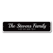 Personalized Family Est. Date Sign Custom Established Date Last Name Metal Decor