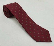 SURREY SOPHISTICATES Multi-Color Circles on Burgundy Silk Neck Tie -TIE DESIGNER