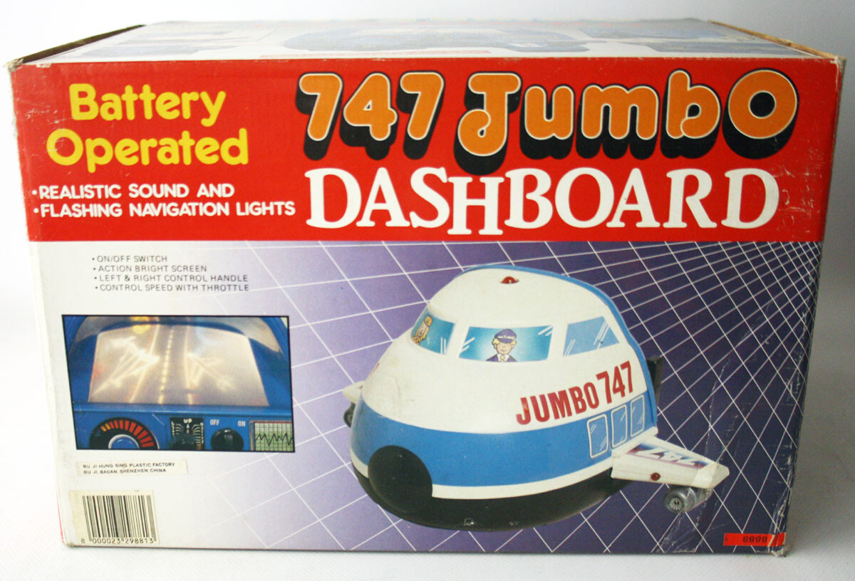 VINTAGE 80'S ELECTRONIC JUMBO 747 COCKPIT TABLE TOP DRIVING