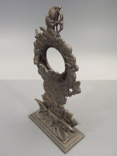 antique KPEG BERLIN Iron cast Pocket Watch Stand Georg III decor Angels Zodiac - Picture 10 of 14