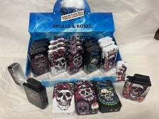 SPECIAL BLUE Mini Butane Gas Torch Lighters Skulls & Roses - 20 Count