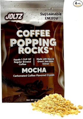 NEW! JOLTZ POPPING COFFEE ROCKS MOCHA, 4 PACK EXP 6/2025