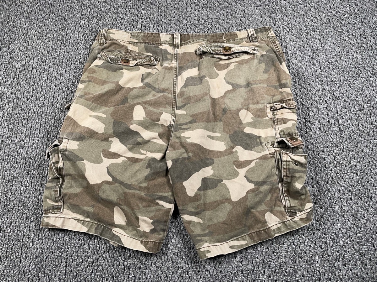 Iron Co. Baggy Camouflage Cargo Shorts Men's 40 x 11 Green Camo